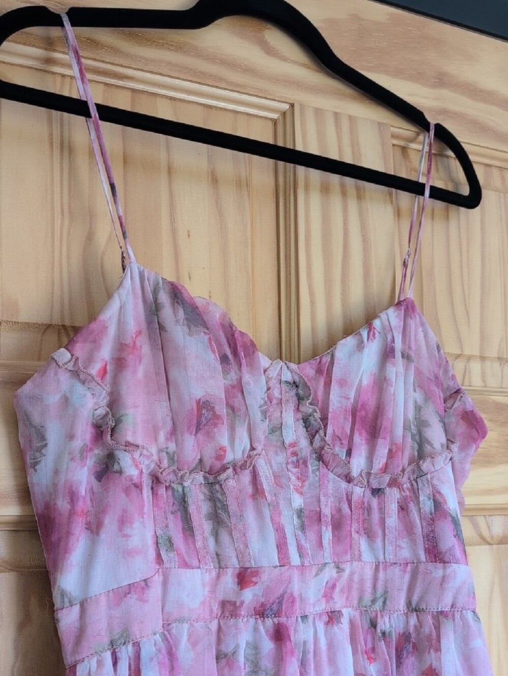 Novella Pink Floral Ruffled Bustier Lace-Up Maxi Dress -
Lulu's - Picture 2 of 14